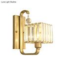 GobekUsa Modern Black/Gold Wall Sconce with Crystal Shade - Indoor Cubic Light Fixture