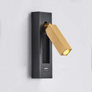 GobekUsa Black Brass Wall Sconce with USB Port and Switch, 3W Spotlight for Bedroom