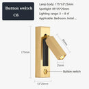GobekUsa Black Brass Wall Sconce with USB Port and Switch, 3W Spotlight for Bedroom