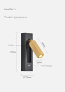 GobekUsa Black Brass Wall Sconce with USB Port and Switch, 3W Spotlight for Bedroom