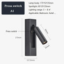 GobekUsa Black Brass Wall Sconce with USB Port and Switch, 3W Spotlight for Bedroom
