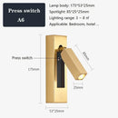 GobekUsa Black Brass Wall Sconce with USB Port and Switch, 3W Spotlight for Bedroom