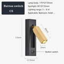 GobekUsa Black Brass Wall Sconce with USB Port and Switch, 3W Spotlight for Bedroom