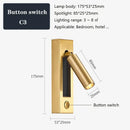 GobekUsa Black Brass Wall Sconce with USB Port and Switch, 3W Spotlight for Bedroom