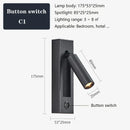 GobekUsa Black Brass Wall Sconce with USB Port and Switch, 3W Spotlight for Bedroom