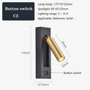 GobekUsa Black Brass Wall Sconce with USB Port and Switch, 3W Spotlight for Bedroom