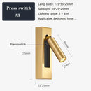 GobekUsa Black Brass Wall Sconce with USB Port and Switch, 3W Spotlight for Bedroom