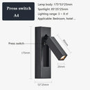 GobekUsa Black Brass Wall Sconce with USB Port and Switch, 3W Spotlight for Bedroom