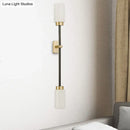 GobekUsa Modern Gold Wall Sconce with White Glass Shade - 2-Head Living Room Lamp