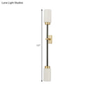 GobekUsa Modern Gold Wall Sconce with White Glass Shade - 2-Head Living Room Lamp