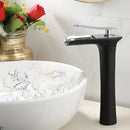 GobekUsa Gold Waterfall Bathroom Basin Faucet, White Mixer Tap Hot Cold Sink Plugin