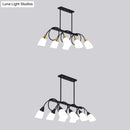 GobekUsa White Glass Tulip Suspension Light – Modern Island Ceiling Fixture for Dining Room