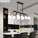GobekUsa White Glass Tulip Suspension Light – Modern Island Ceiling Fixture for Dining Room