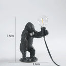 Modern black gorilla night light bedroom resin lamp by Decorbites
