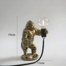 Modern black gorilla night light bedroom resin lamp by Decorbites