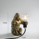 Modern black gorilla night light bedroom resin lamp by Decorbites