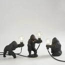 Modern black gorilla night light bedroom resin lamp by Decorbites