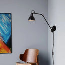 GobekUsa Modern Black/Gray Domed Wall Sconce Light with Adjustable Metallic Arm - 1 Head, 23.5"+8"/16"+8" Length
