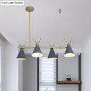 GobekUsa Antler Design Nordic Chandelier - Restaurant Island Lighting (Black, Grey, White)