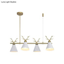 GobekUsa Antler Design Nordic Chandelier - Restaurant Island Lighting (Black, Grey, White)