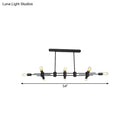 GobekUsa Modern Black Hanging Chandelier: Restaurant Exposed Bulb Island Light, 6/8 Lights, Metallic Finish