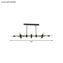 GobekUsa Modern Black Hanging Chandelier: Restaurant Exposed Bulb Island Light, 6/8 Lights, Metallic Finish