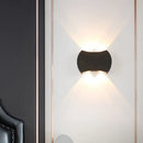 GobekUsa Nordic Metallic Mini Wall Light - Ellipse/Curve/Honeycomb Design - 4/6-Bulb LED Wall Washer Sconce in Black for Hallways