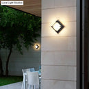 GobekUsa Contemporary LED Square Patio Wall Sconce Light in Black with Frosted Glass