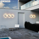 GobekUsa Contemporary LED Square Patio Wall Sconce Light in Black with Frosted Glass