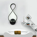GobekUsa 8-Shaped LED Sconce Light Fixture - Black, Stylish Acrylic Wall Lighting with Neutral/Warm/White Light