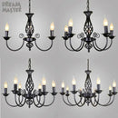GobekUsa Modern Black Iron Chandelier for Living Room