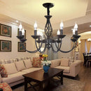 GobekUsa Modern Black Iron Chandelier for Living Room