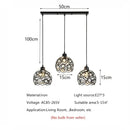 Modern black iron crystal triple pendant lamp for dining room by Decorbites