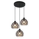 Modern black iron crystal triple pendant lamp for dining room by Decorbites