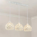 Modern black iron crystal triple pendant lamp for dining room by Decorbites