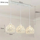 Modern black iron crystal triple pendant lamp for dining room by Decorbites