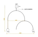 GobekUsa Iron Line Chandelier: Post-modern Hanging Lamp for Living Room & Bedroom