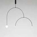 GobekUsa Iron Line Chandelier: Post-modern Hanging Lamp for Living Room & Bedroom