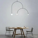 GobekUsa Iron Line Chandelier: Post-modern Hanging Lamp for Living Room & Bedroom
