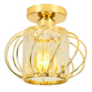 GobekUsa Iron Round Crystal Ceiling Chandelier for Modern Indoor Lighting