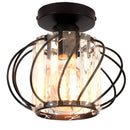GobekUsa Iron Round Crystal Ceiling Chandelier for Modern Indoor Lighting