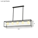 GobekUsa Modern 5-Head Black Island Light with White Glass and Crystal Shade