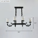 GobekUsa Modern 6-Head Pendulum Island Pendant Lamp with Black Finish, Clear Crystal Accents