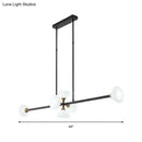 GobekUsa Contemporary 6/10-Head LED Island Pendant Light with White Glass Shades - Black Linear Ceiling Fixture
