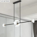 GobekUsa Contemporary 6/10-Head LED Island Pendant Light with White Glass Shades - Black Linear Ceiling Fixture