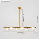 GobekUsa Sleek 6-Light Modern Island Pendant: Transparent Glass Ceiling Light for Dining Table
