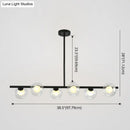 GobekUsa Sleek 6-Light Modern Island Pendant: Transparent Glass Ceiling Light for Dining Table