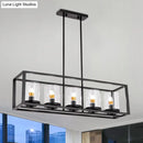 GobekUsa Modern 3/5/6-Light Island Pendant with White Glass, Black Metal Frame - Perfect for Kitchen Lighting