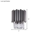 GobekUsa Modern Black K9 Crystal Teardrop Wall Lighting Fixture - 2 Lights - Bedroom Mount