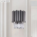 GobekUsa Modern Black K9 Crystal Teardrop Wall Lighting Fixture - 2 Lights - Bedroom Mount